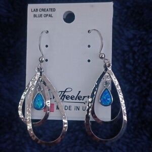 Blue opal earrings